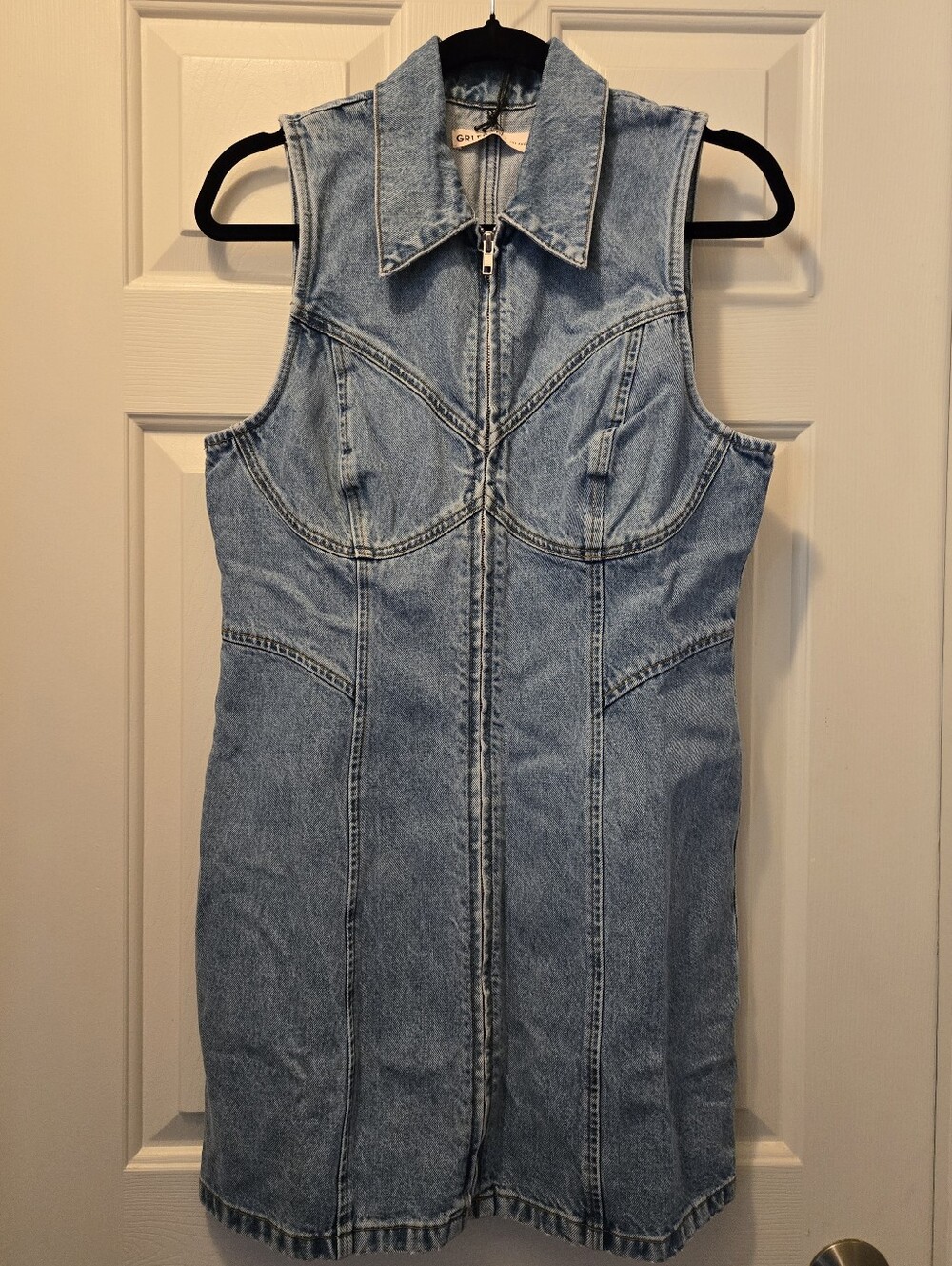 GRLFRND Sleeveless Mini Jean Dress Size Large